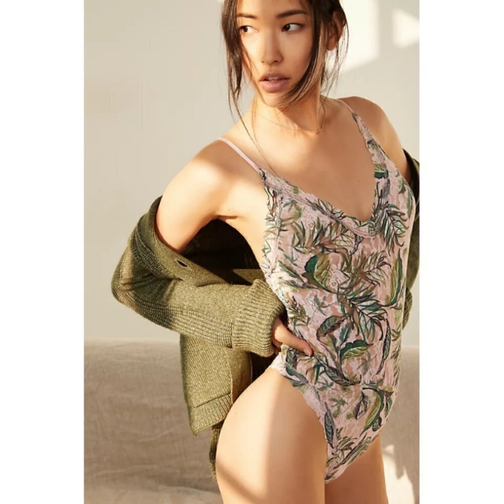 💕ANTHROPOLOGIE HANKY PANKY💕 Island Oasis Thong Back Bodysuit Medium M NWT